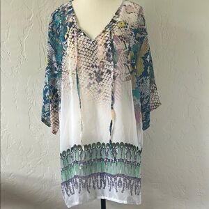 Multicolor Snake Print Tunic Dress